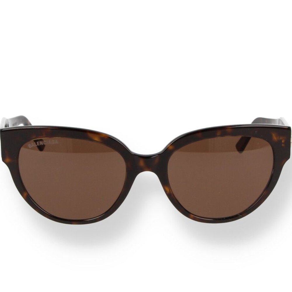 Balenciaga Sunglasses Women's Havana/Brown Lenses Cat Eye 55mm (BB0050S 002)